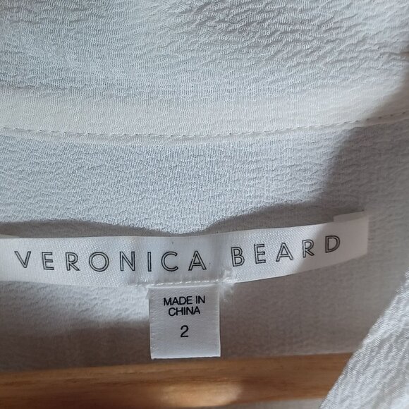 Veronica Beard Blouse Womens Size 2 Lace Ivory Quiet Luxury Feminine Hi Low - Picture 6 of 9